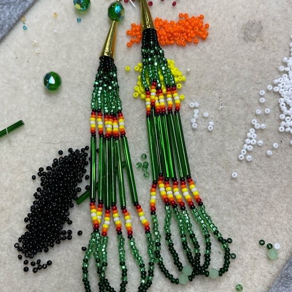 Maker’s Market 918 Jewelry - Colorful Beaded Dangle Earrings